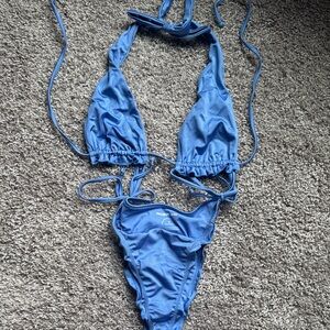 PacSun Blue Halter Bikini Set - Top M Bottom S - NWOT
